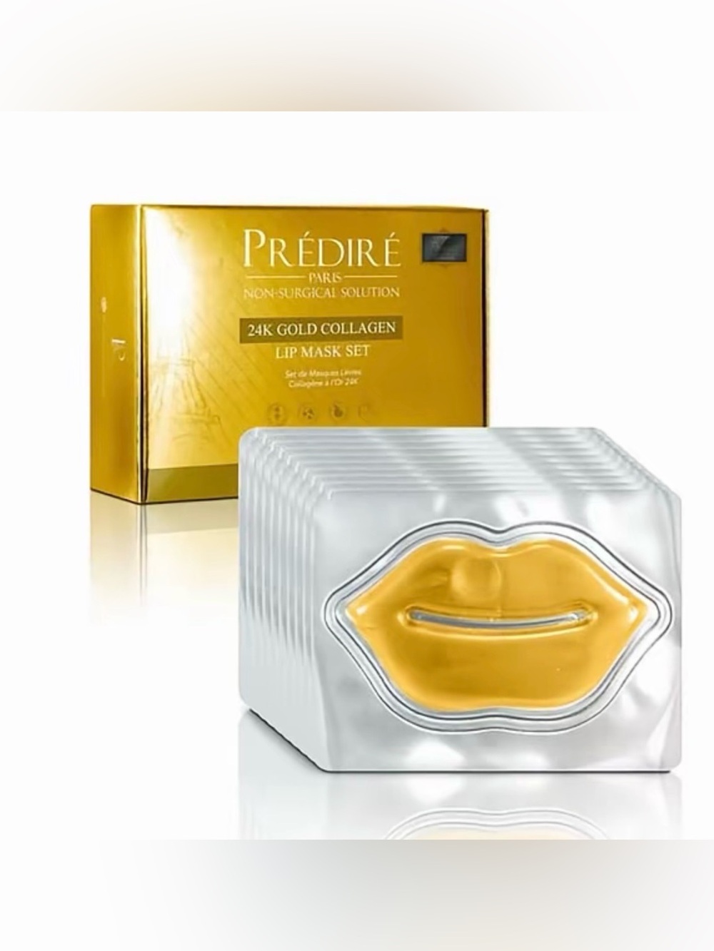 (UNISEX) PREDIRE PARIS - 24 GOLD COLLAGEN LIP MASK SET OF 10 PIECES